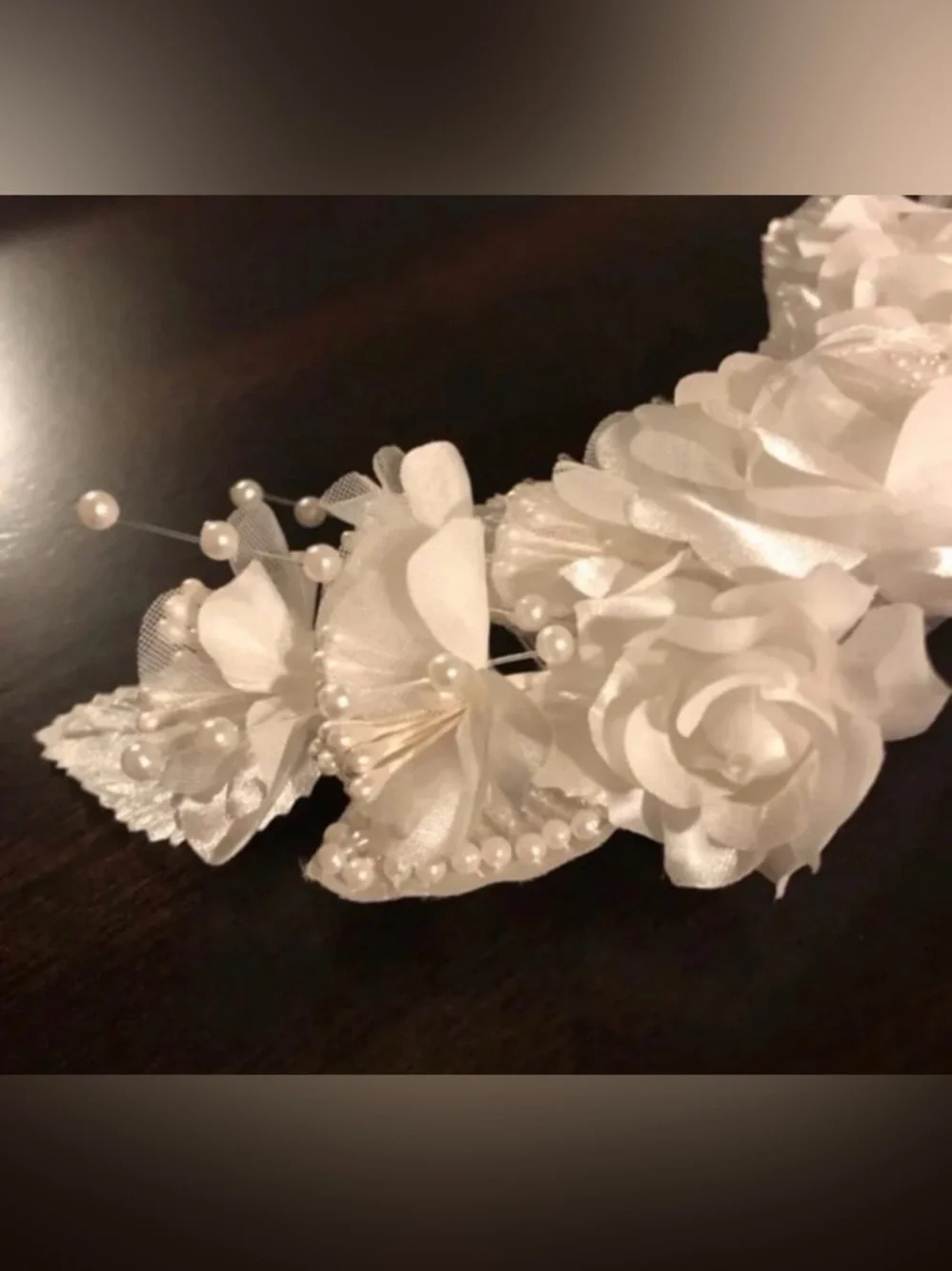Austrian Crystal Floral Hair Comb | Bridal White Pearl Tiara Clip